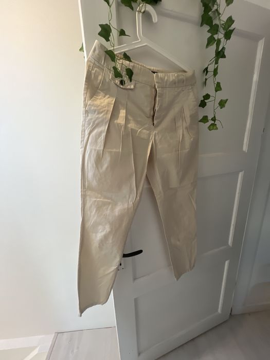 Spodnie beżowe Zara M 100% bawełna