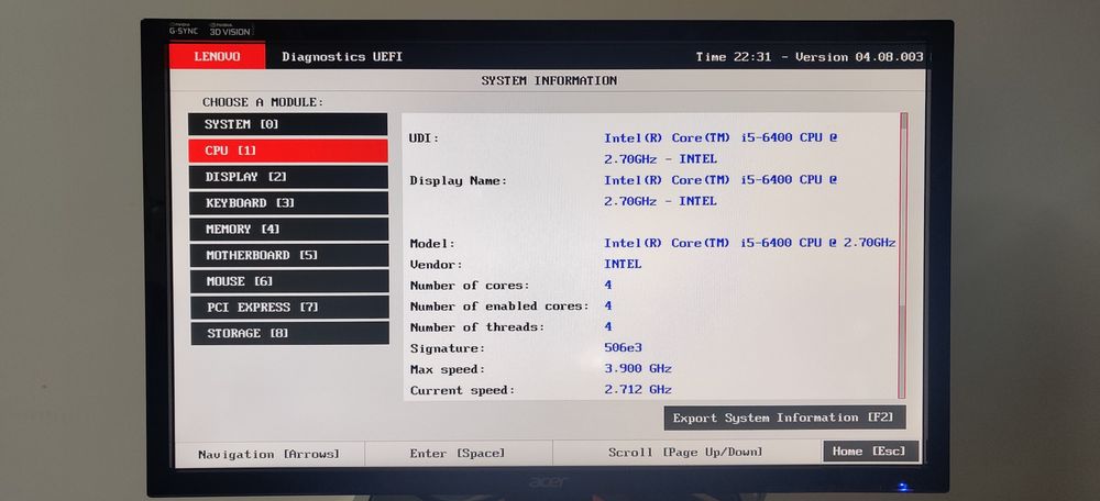 Komputer stacjonarny Lenovo, i5 6400, 8 Gb RAM, SSD, Windows 10