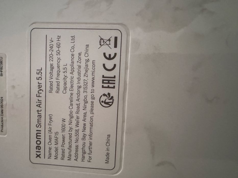 Air fryer xiaomi 5.5l Wi-Fi funkcje smart home