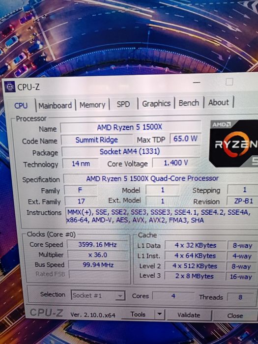 Procesor Ryzen 5 1500x