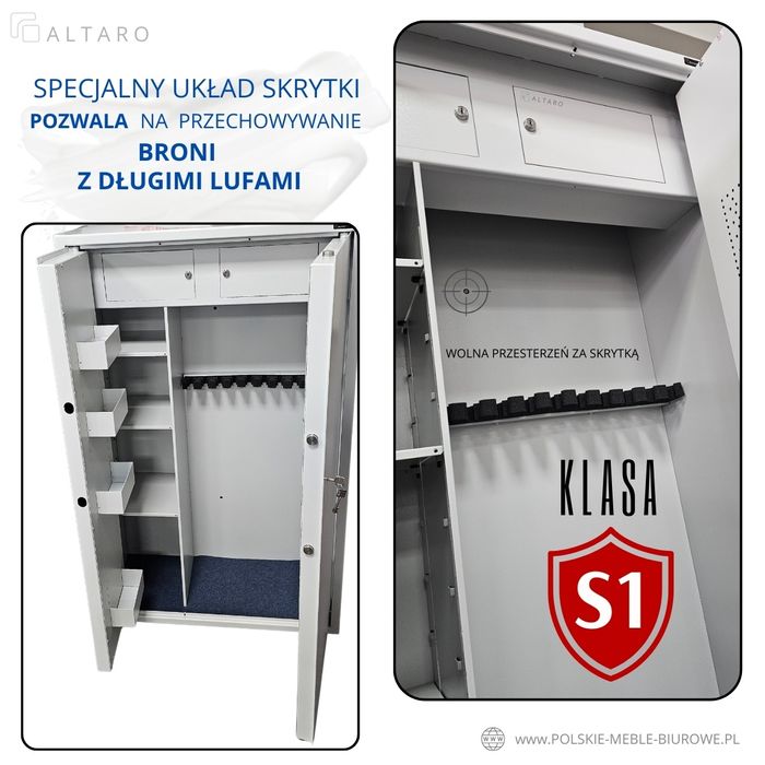 Sejf na BROŃ "S1" • 2-drzwiowa szafa MYŚLIWSKA na broń i amunicję