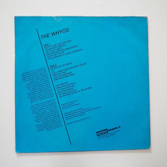 Płyta winylowa The Whyos LP 1988 Tonpress