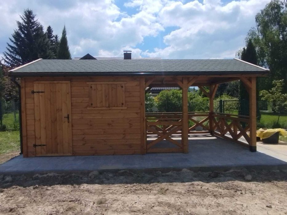 Domek narzędziowy z altanką 2w1 Kormoran 3x6 -Altany/Domki narzędziowe