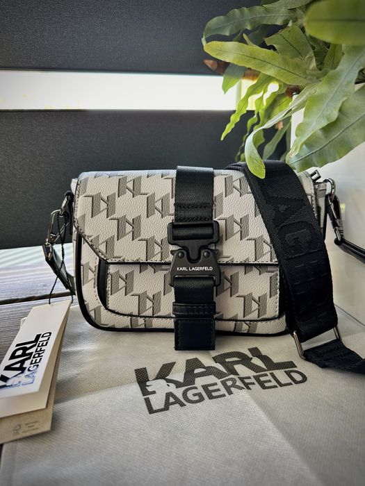 Чоловіча сумка через плече Karl Lagerfeld  біла Месенджер карл лагерфельд барсетка