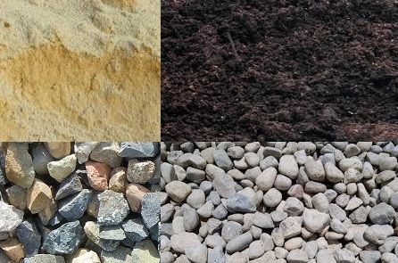 Żwir, czarnoziem, piasek, suchy beton, podsypka, kruszywo, transport