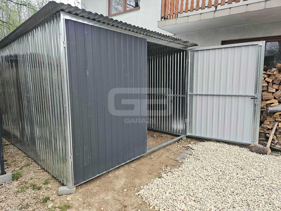Garaż blaszany 3×5m II klasa – na budowę wolnostojący spad w tył GB120