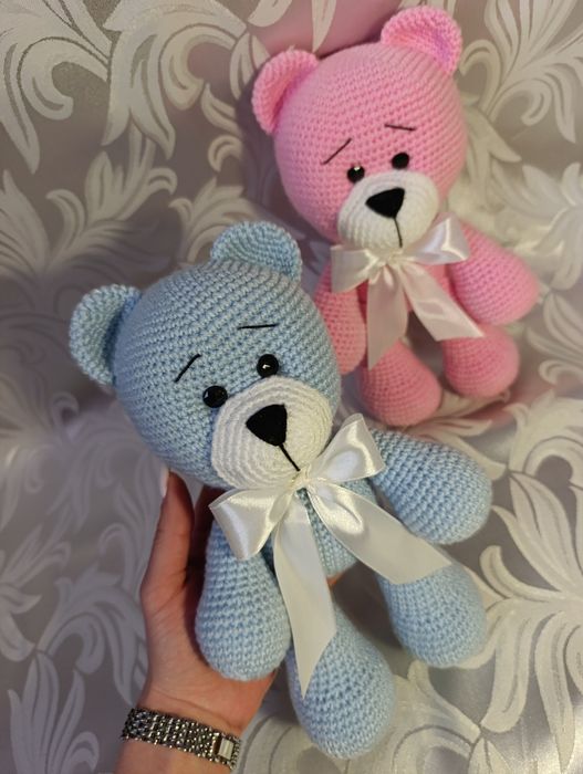 Подарунок, в'язані ведмедики ручної роботи