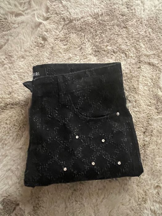 Calça de ganga preta Amiri com diamantes - 30-32