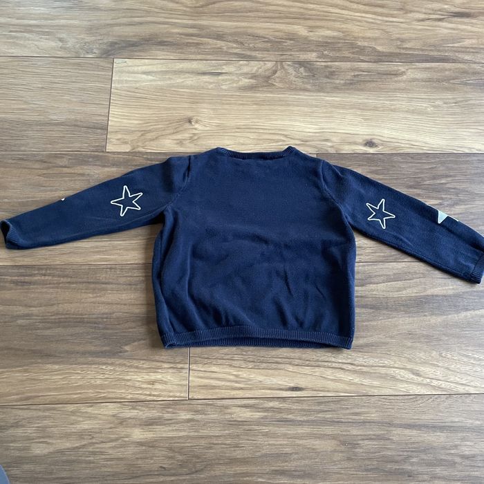 HM H&M Sweterek granatowy w gwiazdki bawełniany bluzka r.92