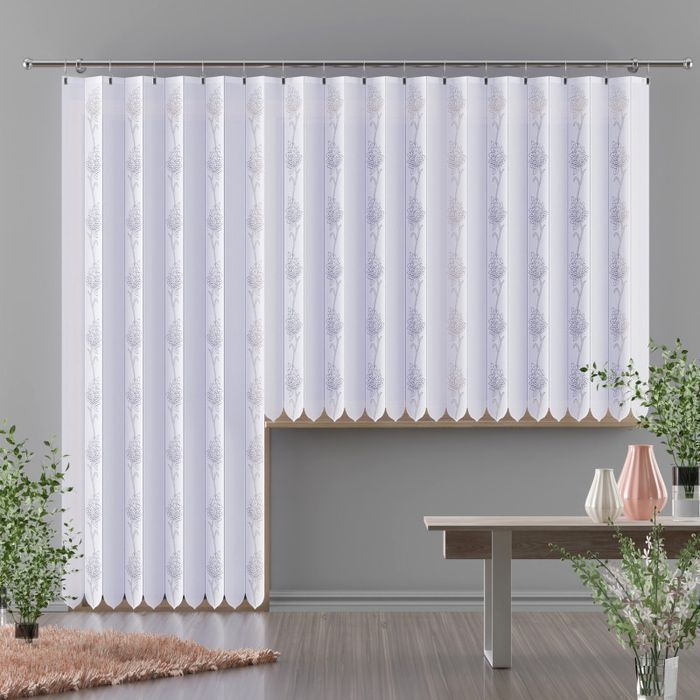 Firanka żakardowa  na przelotkach Vertical Branca 150x230 cm biała