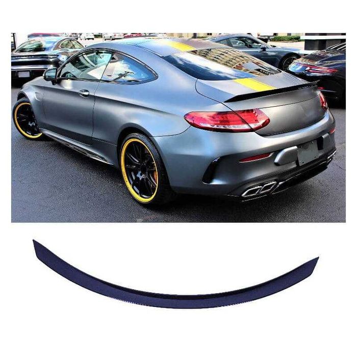 Lip / Spoiler / Aileron traseiro em preto piano brilhante para Mercedes W205 COUPE 2013-2021 AMG / C63 look em plástico ABS