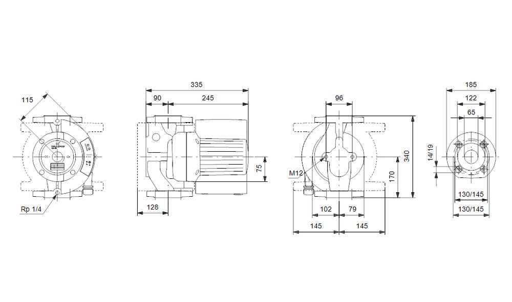 pompa grundfos umc 65-60 3~400v obiegowa c.o. ups 65-60/4f