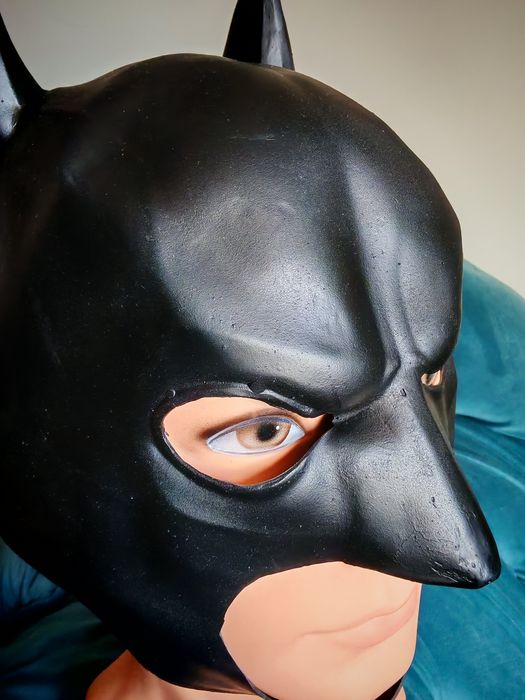 maska lateksowa LaTeX gumowa czarna  Batman uniwersalna