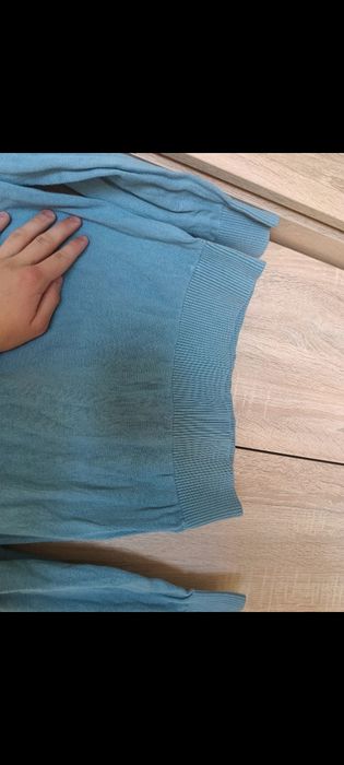 Sweter Męski Bruun & Stengade V-neck Dekolt Serek Bawełna Krata Błękitny S