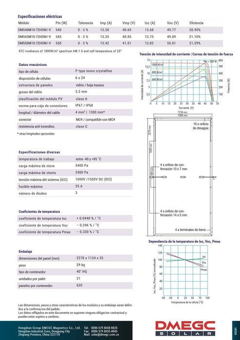 Painel Solar Fotovoltaico 550W DMEG