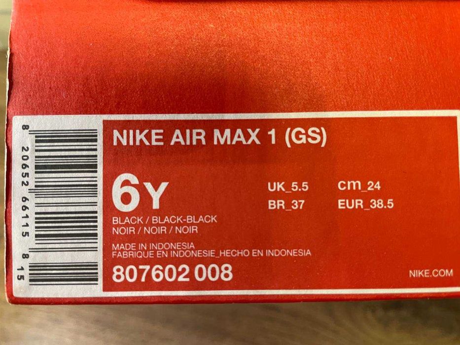 Кросівки/Снікерcи жіночі Nike Air Max 1. Оригінал!!! Розмір 38,5.