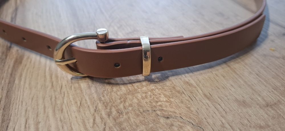 Brązowy damski pasek do spodni design 105 cm