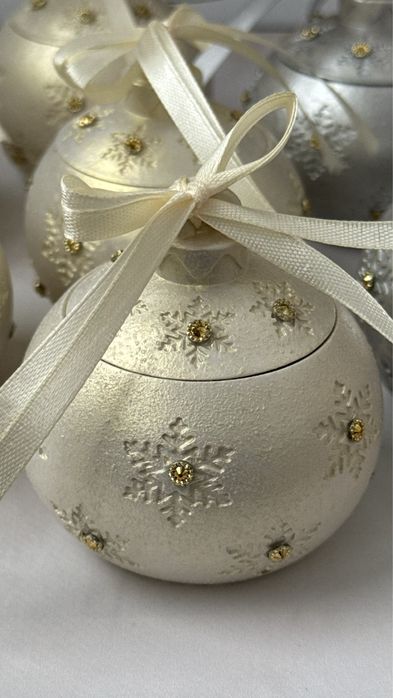 Новорічні гіпсові вироби кашпо куля