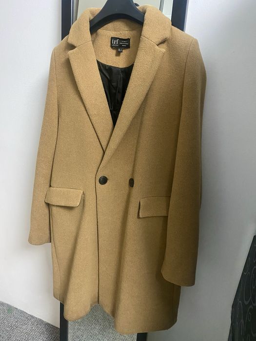 Płaszcz Zara musztardowy camel welniany