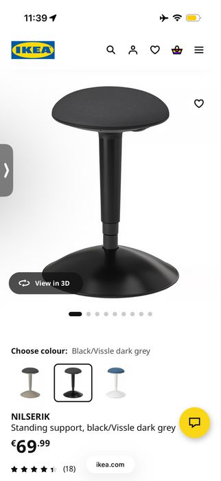 Banco Ergonómico IKEA NILSERIK | Altura Regulável | Importado da Alemanha | Como Novo