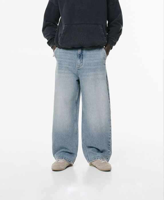 Широкі Джинси PULL&BEAR Skater Чоловічі Мужские Широкие Джинсы Синие