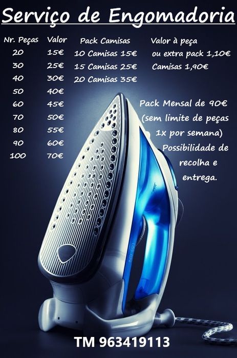 Serviço de Engomadoria e Costura