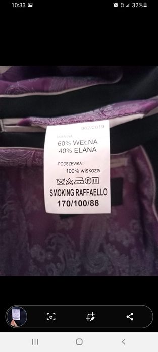 Smoking/Garnitur ślubny 170cm