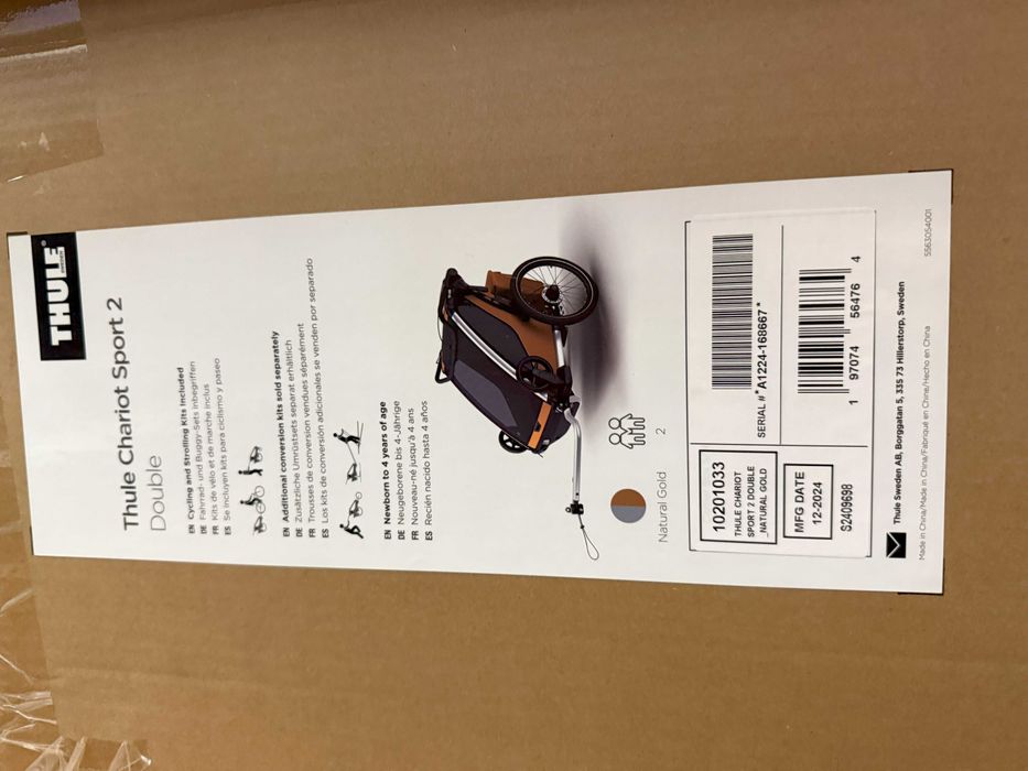 Przyczepka rowerowa Thule Chariot Sport 2 Double G3 Natural Gold