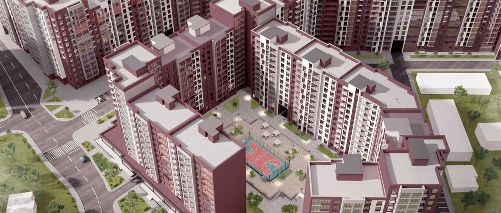 2-кімнатна 64 м², кухня 15 м², гардеробна,лоджія, балкон ЖК “Княгинин”