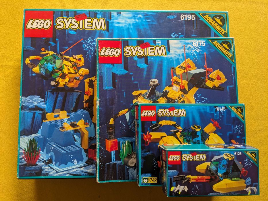 Zestaw LEGO Aquazone: Aquanauts: 6195, 6175, 6145, 6125 pudełka