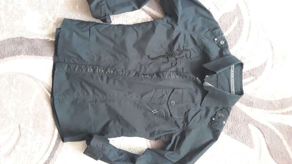 Чёрная рубашка хлопок