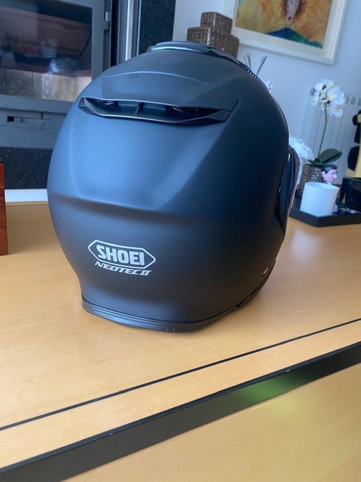 Capacete modular Shoei Neotec II + intercomunicador Sena SLR2 com viseira suplente espelhada