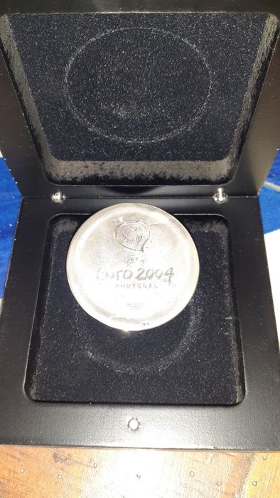 Bola medalha em prata euro 2004 raro futebol