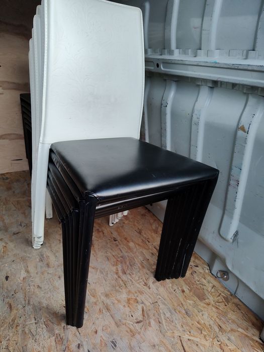 Krzesła Metalowe w obiciu Skórzanym