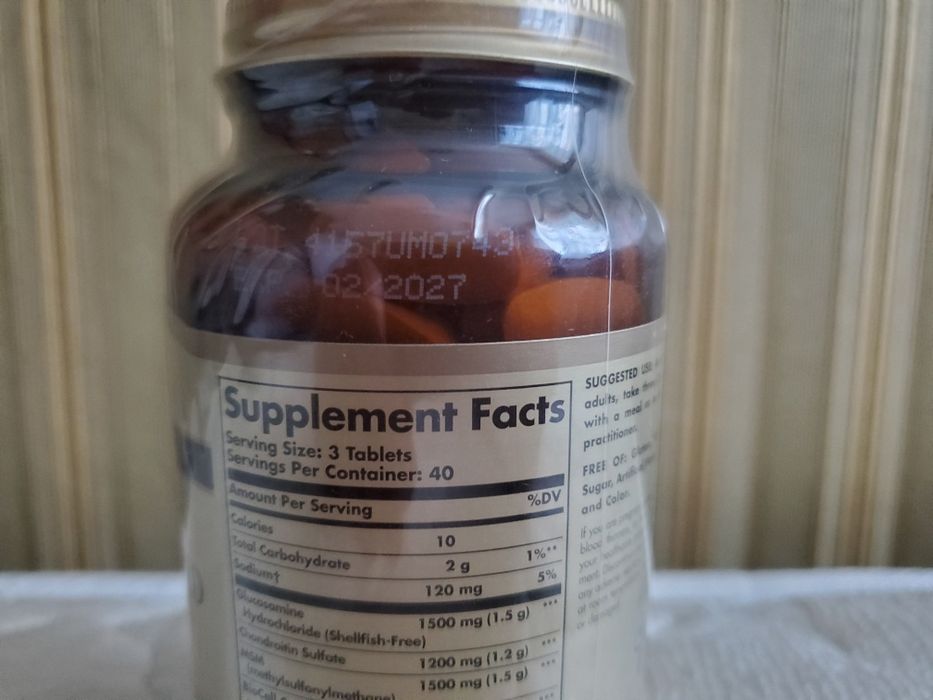 Solgar 120 таб. glucosamine hyaluronic acid chondroitin msm США