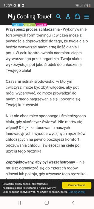 Ręcznik chłodzący fitness