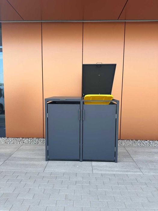 Zabudowa na kosze BASIC 2x240L antracyt obudowy na kosze na śmieci eko