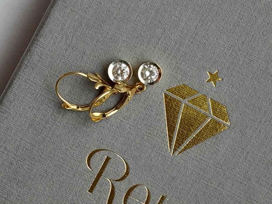 Retro Kolczyki Brylanty 0.53ct Złoto 585 WYCENA