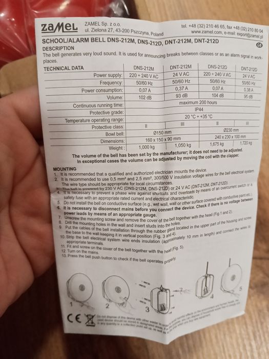 Dzwonek szkolny alarmowy