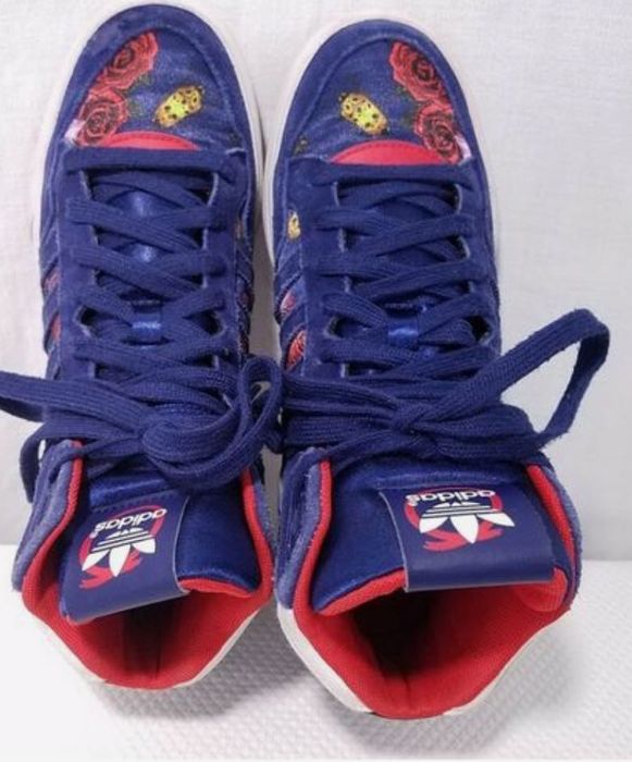 Adidas ORIGINALS EXTABALL  RITA ORA M19066, skóra zamsz, kwiaty