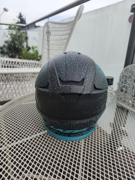 Kask MTB Full Face Lazer PHOENIX+ niebiesko-czarny – bardzo dobry stan