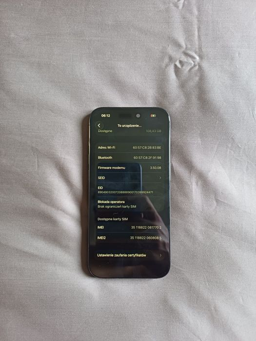 Iphone 15 pro 128gb czarny