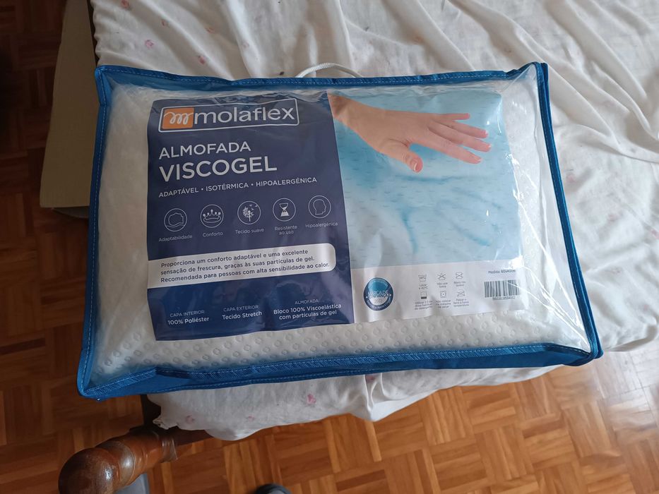 Colchão mola novo + travesseiro viscoelástico + colchão casal usado