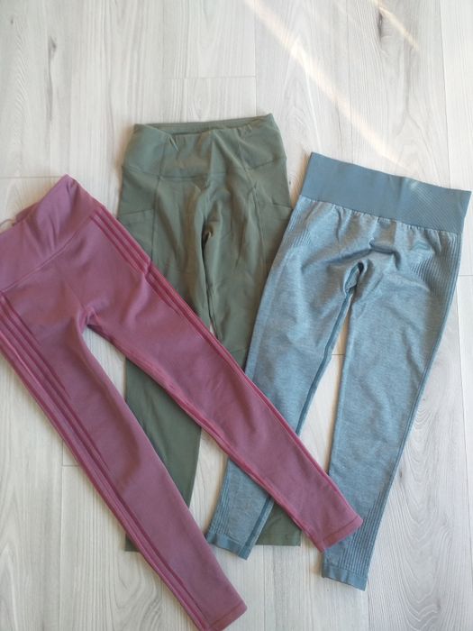 dLegginsy,  getry damskie 3 sztuki firmowe, wiosenne S/M