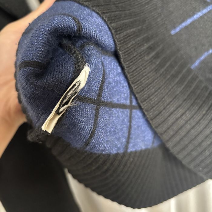 vintage czarny golf sweter Versace jeans couture kratkę paski unisex