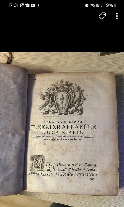 Wyjątkowy starodruk Lodovico Antonio Muratori członek loży masońskiej