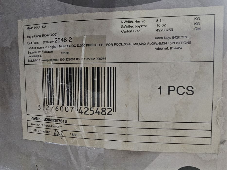 Piscina Bestway + Monobloco filtragem

Dimensões: 427x250x250x100 cm