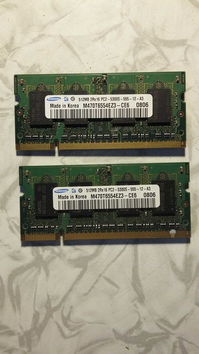 Оперативная память DDR-2 SO-DIMM Samsung 512mb  пам'ять оперативна 2шт