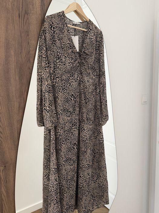 Mango sukienka panterka maxi S nowa z metką elegancka modna