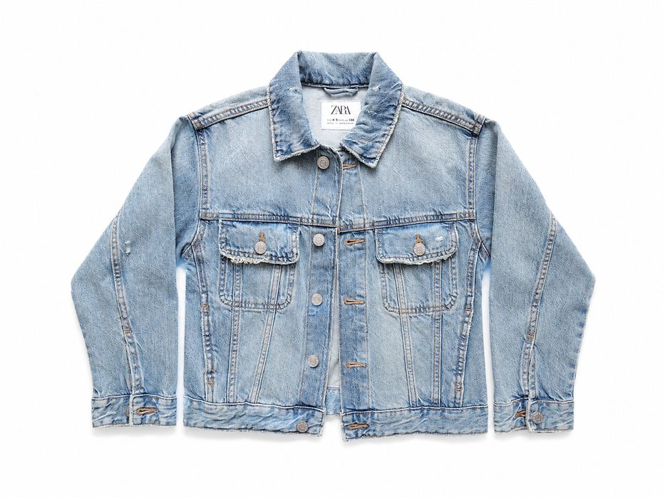 Джинсова куртка дівчинка 6 7 8 9 років 120 130 джинсівка zara
